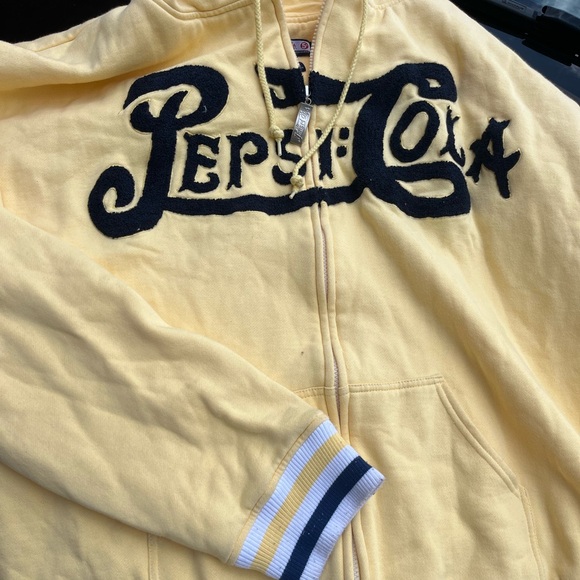 Yellow Varsity Pepsi cola zip up sweater Size 2XL - Picture 4 of 4
